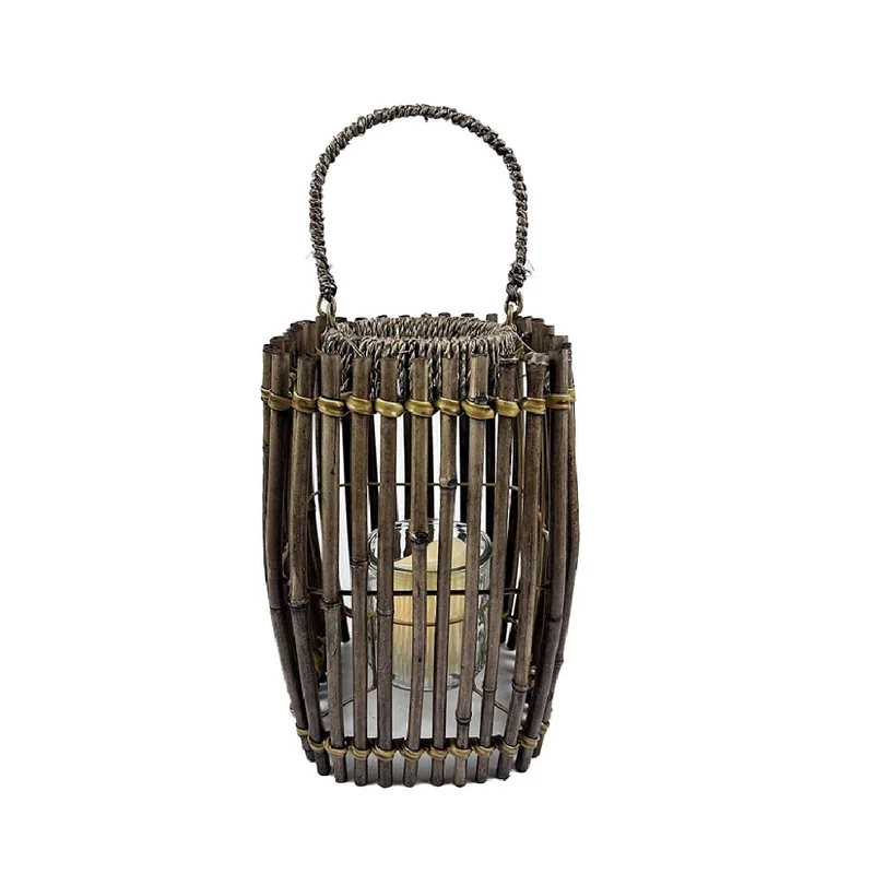 Φανάρι Bamboo Με Δοχείο Για Ρεσώ ESPIEL 12,5x21x30εκ. NAF101 (Υλικό: Bamboo) - ESPIEL - NAF101