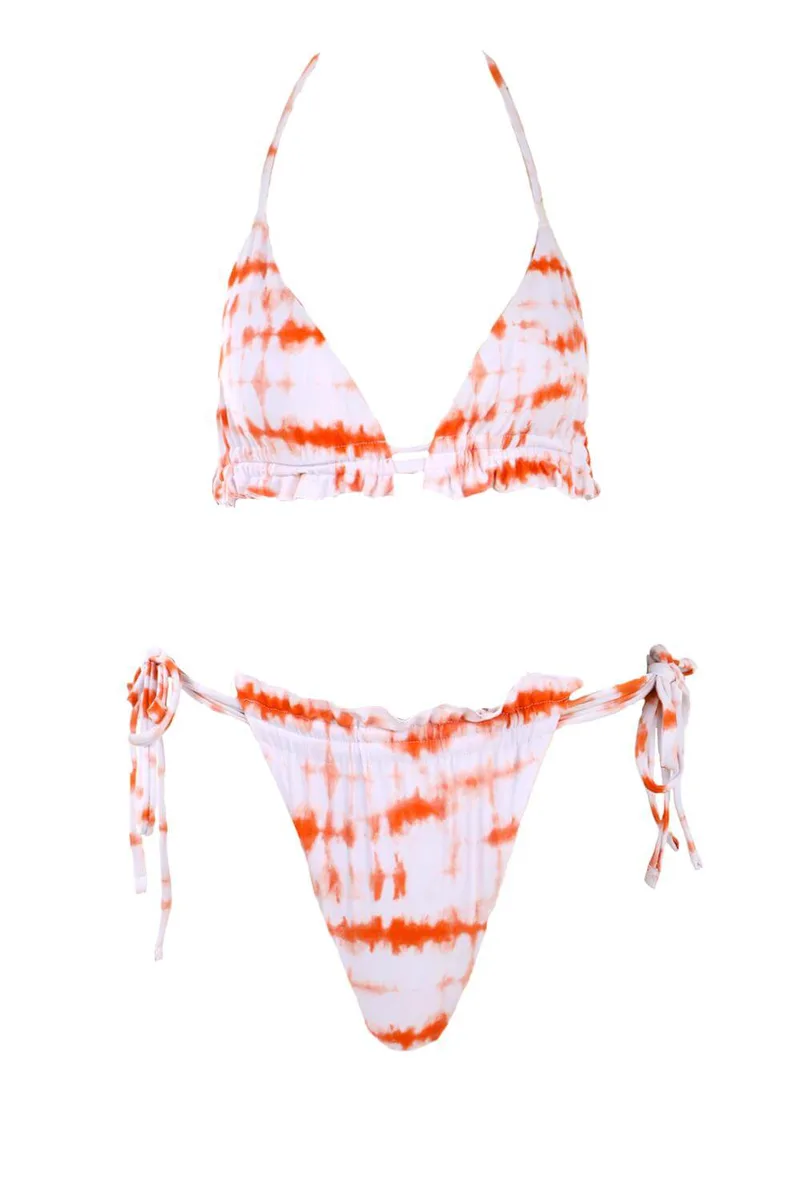 GIGI-Μαγιό Σετ Μπικίνι Tie Dye - Λευκό