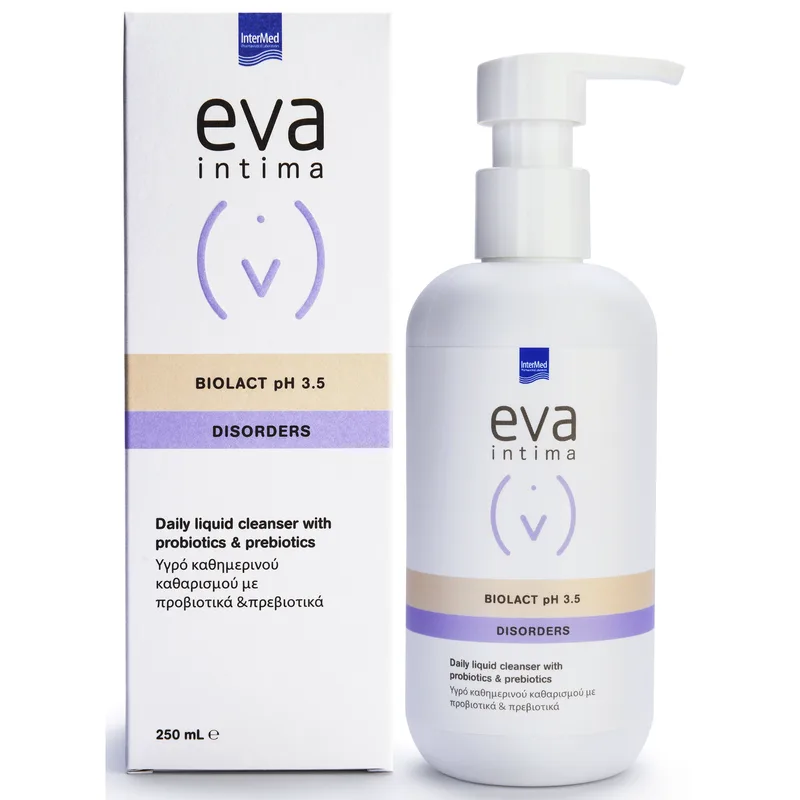 Eva Intima Biolact pH 3.5 Disorders Υγρό Καθαρισμού της Ευαίσθητης Περιοχής με Προβιοτικά & Πρεβιοτικά 250ml