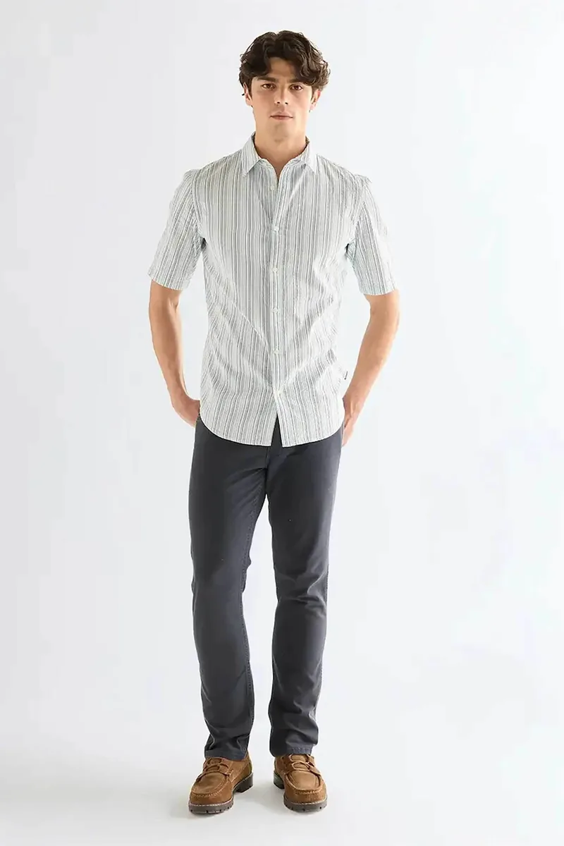 Wrangler® ανδρικό παντελόνι πεντάτσεπο Straight Fit "Greensboro" - 112378954 Μπλε Σκούρο