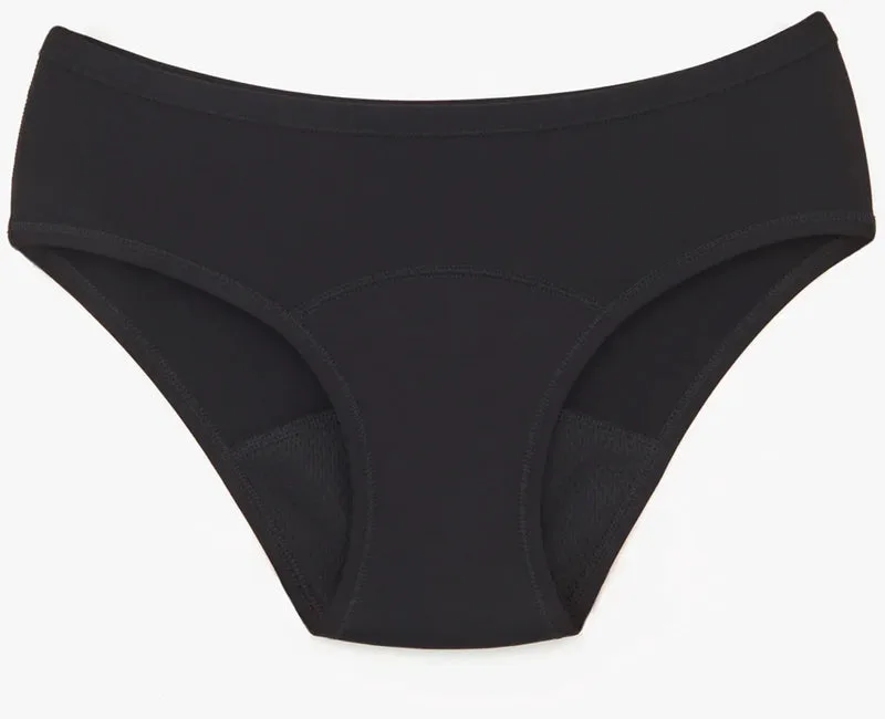 Snuggs Classic Period: Heavy Flow Black menstrual panties in fabric for heavy periods size XS