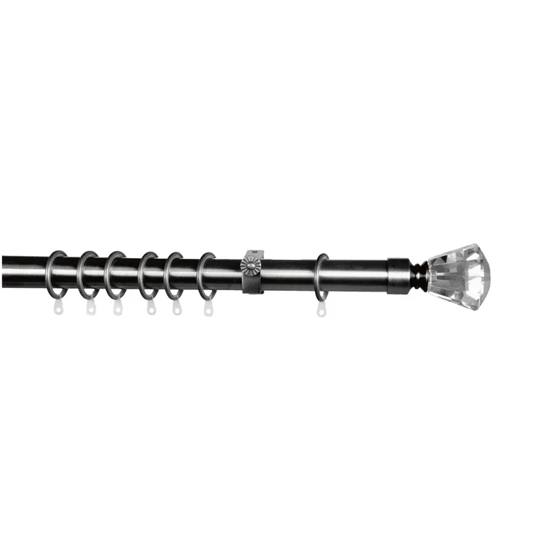 Κουρτινόξυλο Φ28mm Μονό Επεκτεινόμενο 140-240cm Με Άκρα Grace Chrome 998111