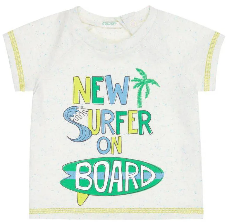 T-SHIRT BENETTON FUNNY WAVE BABY BOY ΛΕΥΚΟ (62 CM)-(3-6 ΜΗΝΩΝ)