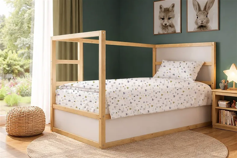 Σεντόνια Εμπριμέ Σετ 3 τεμ kids Whimsical Mountainside 588 160x240 White-Grey