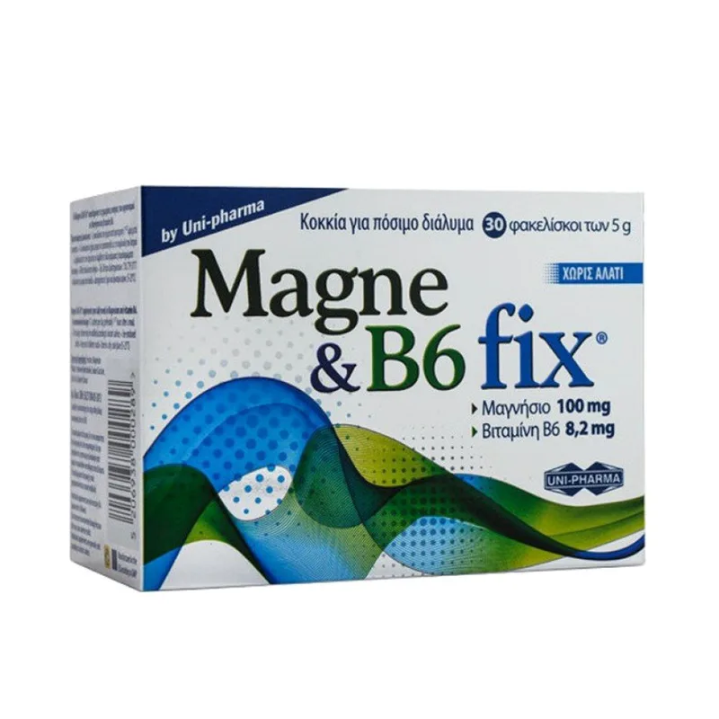 Uni-Pharma Magne & B6 Fix Μαγνήσιο και Βιταμίνη Β6 30 Effer.tabs