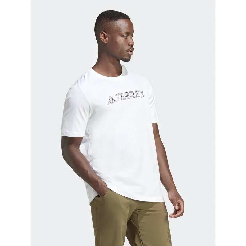 adidas T-Shirt Terrex Classic Logo HZ1400 Λευκό Regular Fit