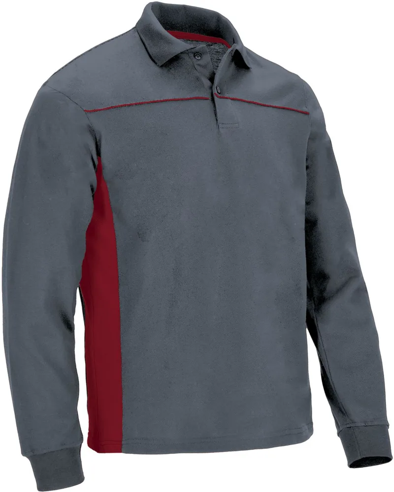 Μακρυμάνικο Polo Shirt THUNDER Valento POVATHLGR Cement Grey-Lotto Red