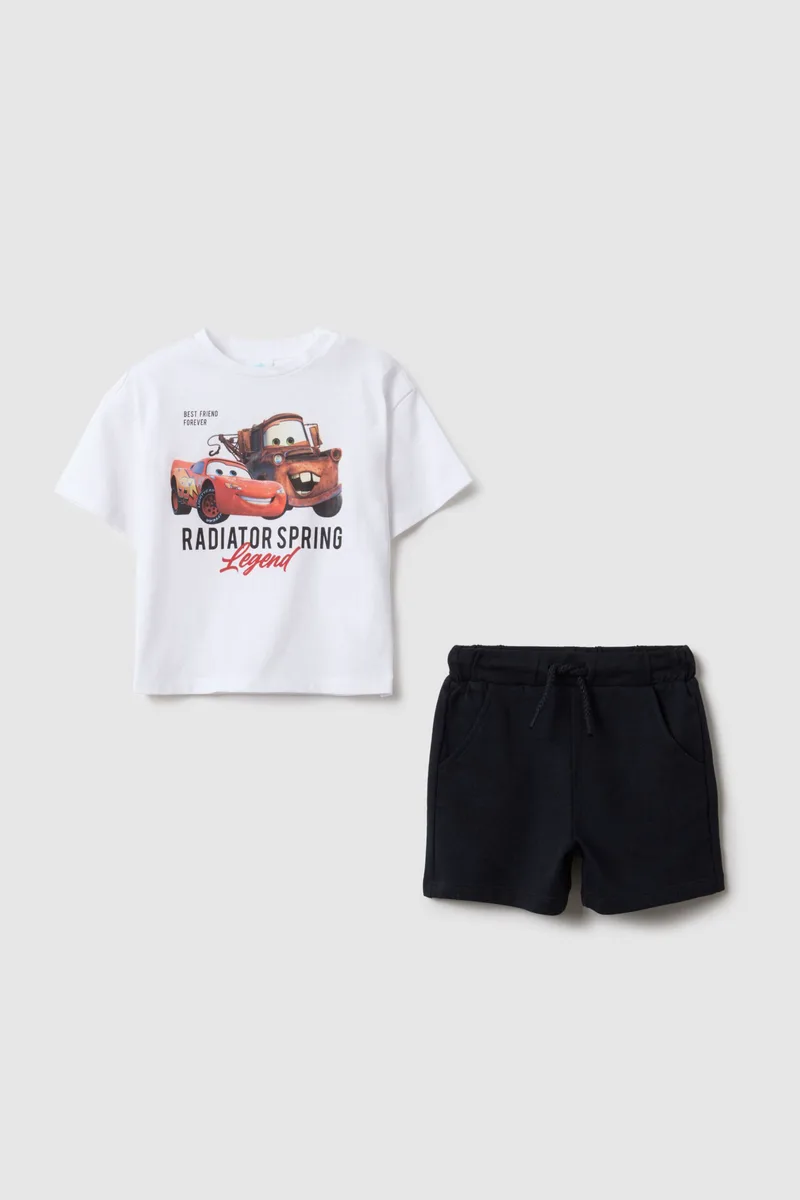 OVS βρεφικό σετ Τ-shirt και βερμούδα Regular Fit (2 τεμάχια) - 002559332 Λευκό