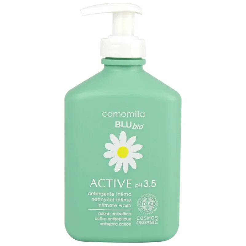 Camomilla Μπλε Bio Active Organic Intimate Wash Απαλή Λοσιόν Καθαρισμού για την Ευαίσθητη Περιοχή με Χαμομήλι & Αλόη Βέρα με Αντλία​​​​​​​ 300ml