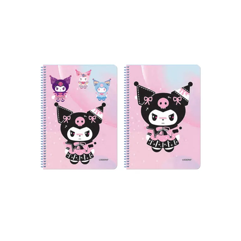 Τετράδιο Σπιράλ Kuromi 17x25cm Ριγέ 2Θέματα 60Φ Logigraf (τυχαία επιλογή)