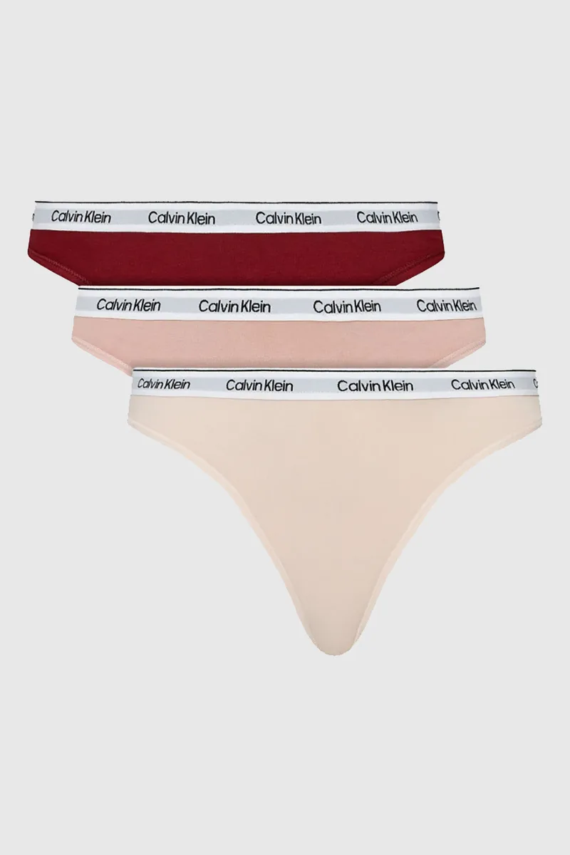 Calvin Klein Γυναικεία εσώρουχα String Modern Logo (3 τεμάχια)-QD5209E-PYT