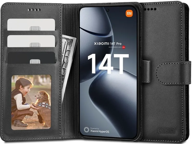 Θήκη Xiaomi 14T Pro - Tech-Protect Wallet Πορτοφόλι - Black (5906302371280)