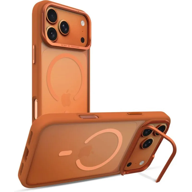 Θήκη iPhone 17 Pro Prodigee KickIt Διάφανη Ανθεκτική με MagSafe & KickStand - Πορτοκαλί (IPH17P-6.3-KICK-ORG)