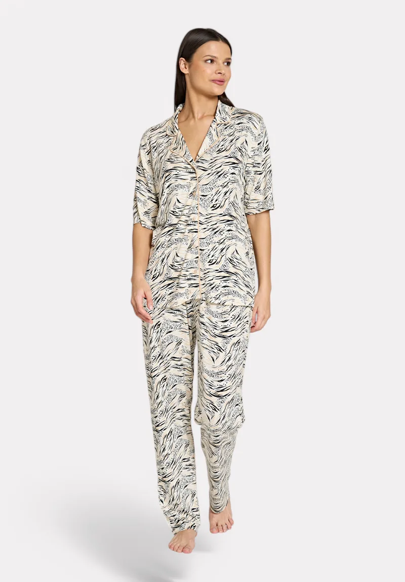 Pijadore Γυναικεία Πιτζάμα Animal Print – Chill με Στυλ Μπεζ PJDR1811-1-Μπεζ