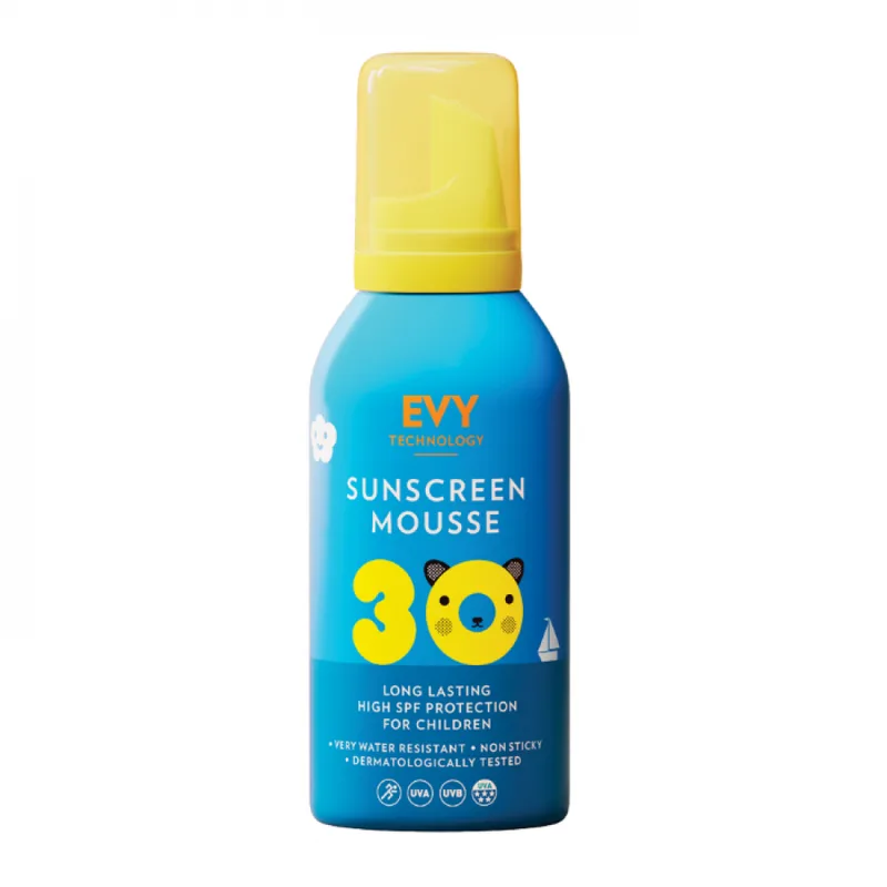 EVY Technoology Sunscreen Mousse Παιδικό Αντηλιακό Μους Μακράς Διαρκείας Για Πρόσωπο & Σώμα SPF30 150ml