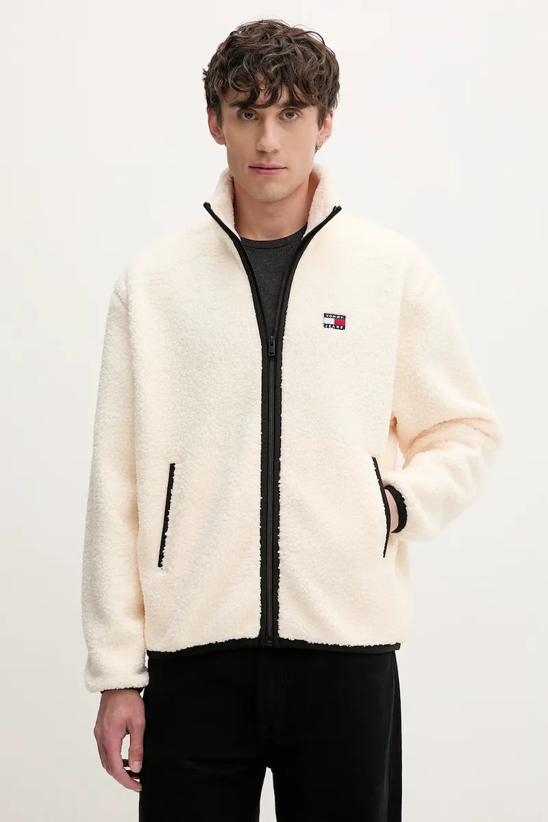 Tommy Jeans μπλούζα με κουμπιά ανδρική φλις