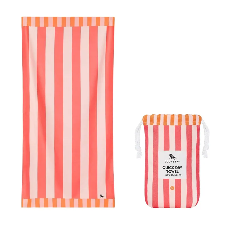 Dock & Bay Quick Dry Beach Towel - Raspberry Road L (160cm x 90cm)