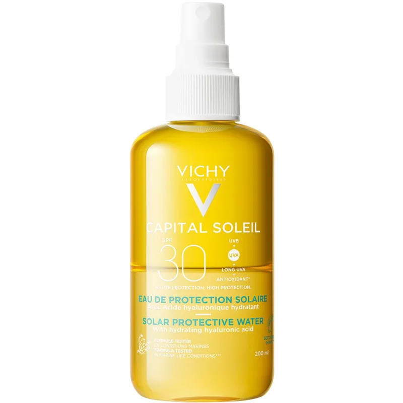 Vichy Capital Soleil Solar Protective Water Spf30 Αντηλιακό Νερό Εξαιρετικά Ανάλαφρο & Δροσερό Υψηλής Προστασίας για Λαμπερό Μαύρισμα 200ml