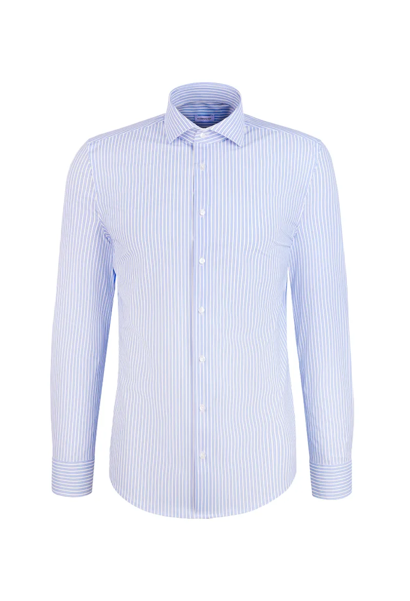ΑΝΔΡΙΚΟ ΡΙΓΕ ΜΑΚΡΥΜΑΝΙΚΟ PERFORMANCE ΠΟΥΚΑΜΙΣΟ SPREAD KENT SEIDENSTICKER SLIM FIT ΑΝΟΙΧΤΟ ΜΠΛΕ