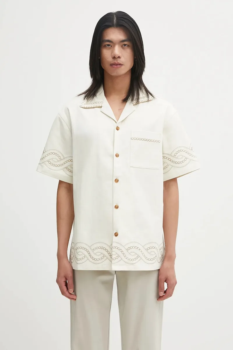 Βαμβακερό πουκάμισο Drôle de Monsieur La Chemise BrodEe Tresses