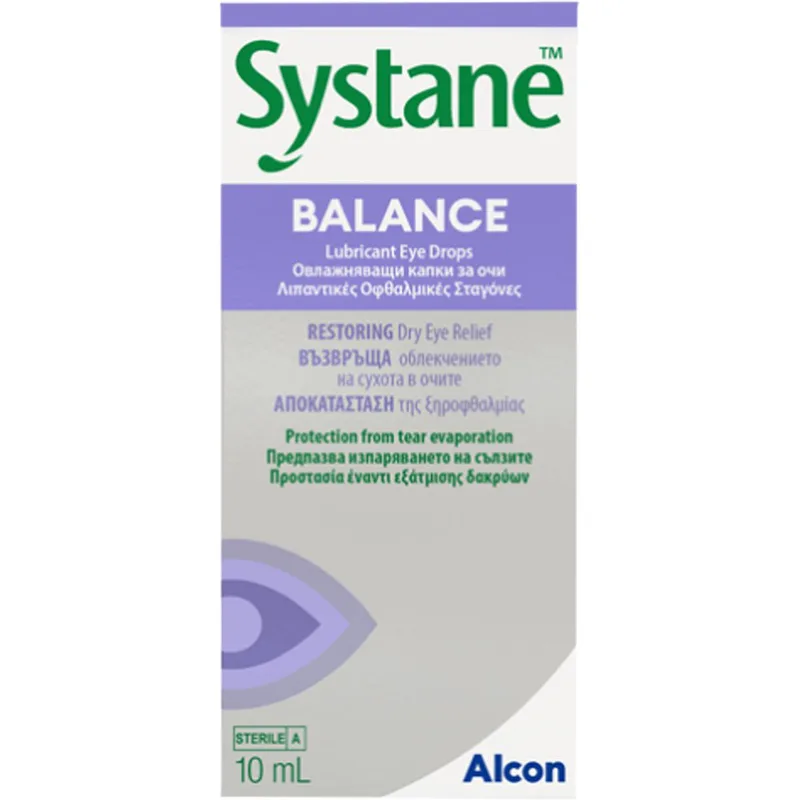 Alcon Systane Balance Eye Drops Λιπαντικές Οφθαλμικές Σταγόνες Κατά της Ξηροφθαλμίας 10ml