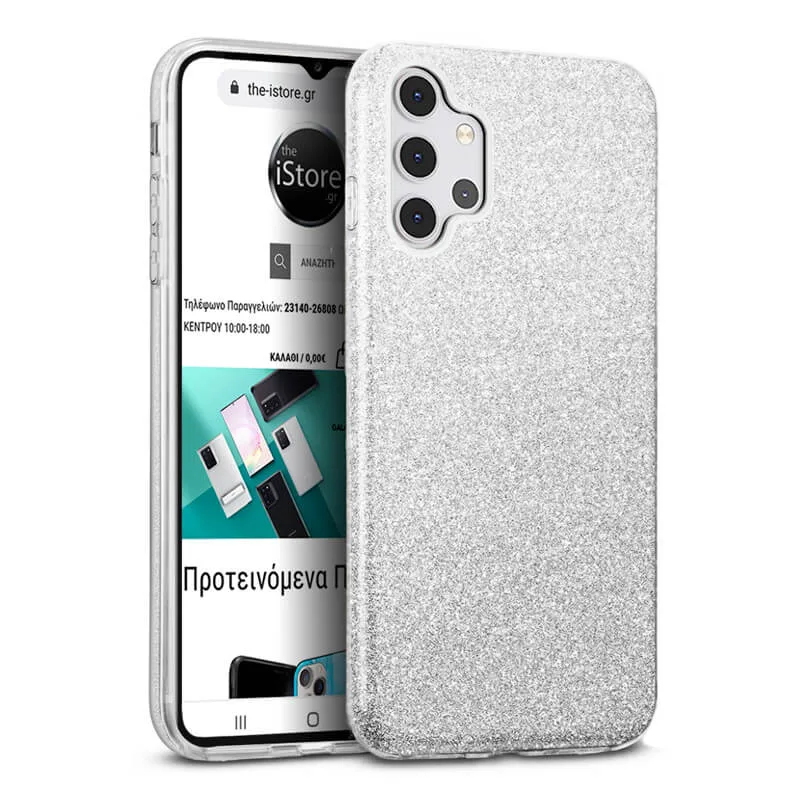 Hybrid Strass Silver Case Samsung Galaxy A32 5G