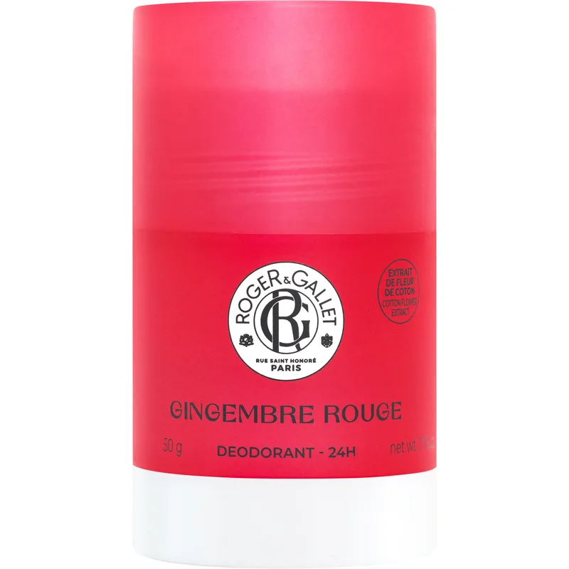 Roger & Gallet Gingembre Rouge 24h Deodorant Stick Ενυδατικό Αποσμητικό Στικ Εμπλουτισμένο με Φυσικό Εκχύλισμα Τζίντζερ & Λουλουδιών Βαμβακιού  50g