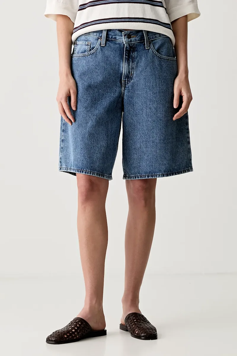 Levi's σορτς γυναικεία βαμβακερά SQUARE PEG