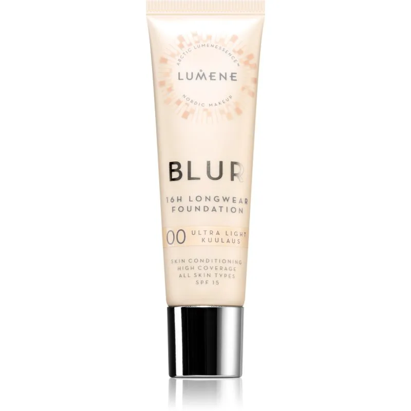 Lumene Blur 16h Longwear μακράς διαρκείας μεικ απ SPF 15 απόχρωση 00 Ultra Light (Warm) 30 ml