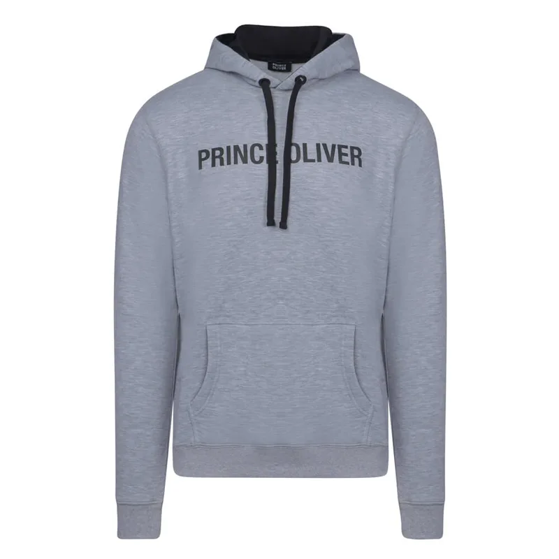 Prince Oliver Hooded Φούτερ Γκρι Μελανζέ (Modern Fit) New Arrival