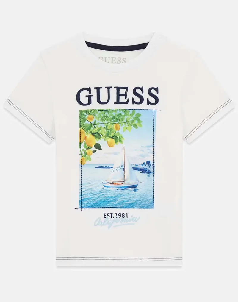 GUESS SS T-SHIRT ΜΠΛΟΥΖΑ ΠΑΙΔΙΚΟ BOY N6GI07K8HM4-G011 White