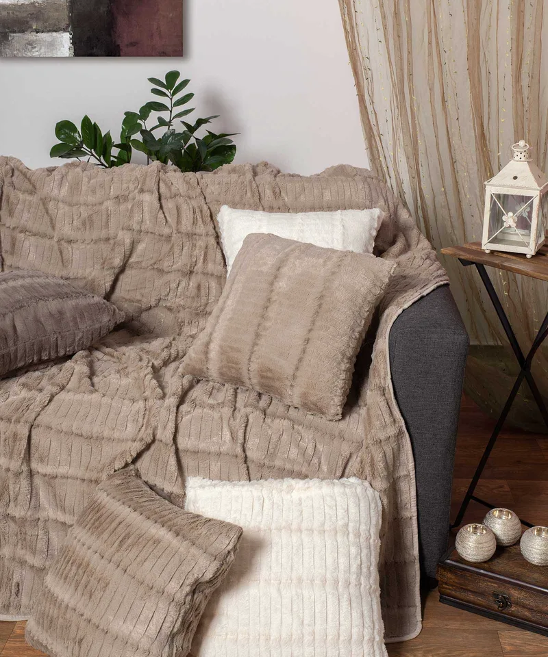 Μαξιλαροθήκη Διακόσμησης Silk Fashion Stripe Μπέζ 65x65