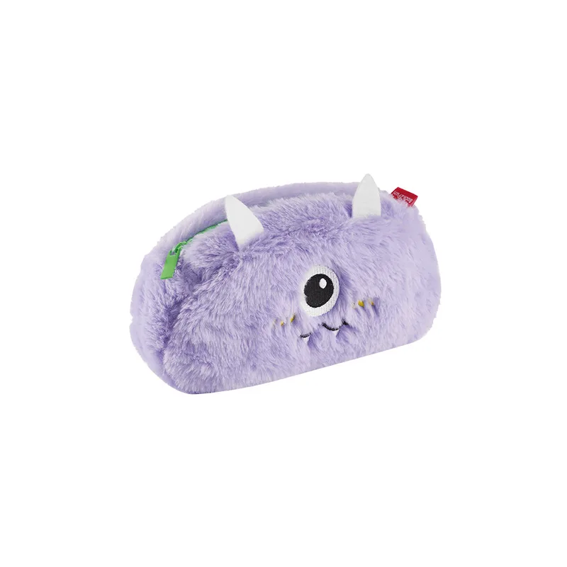 Miquelrius Little Monster Κασετίνα Χνουδωτή Διπλής Όψης 23x12x6cm Μωβ Ροζ