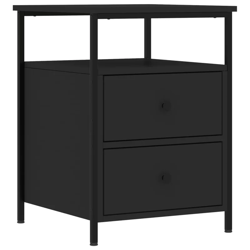 vidaXL Κομοδίνο Μαύρο 44 x 45 x 60 εκ. από Επεξεργασμένο Ξύλο