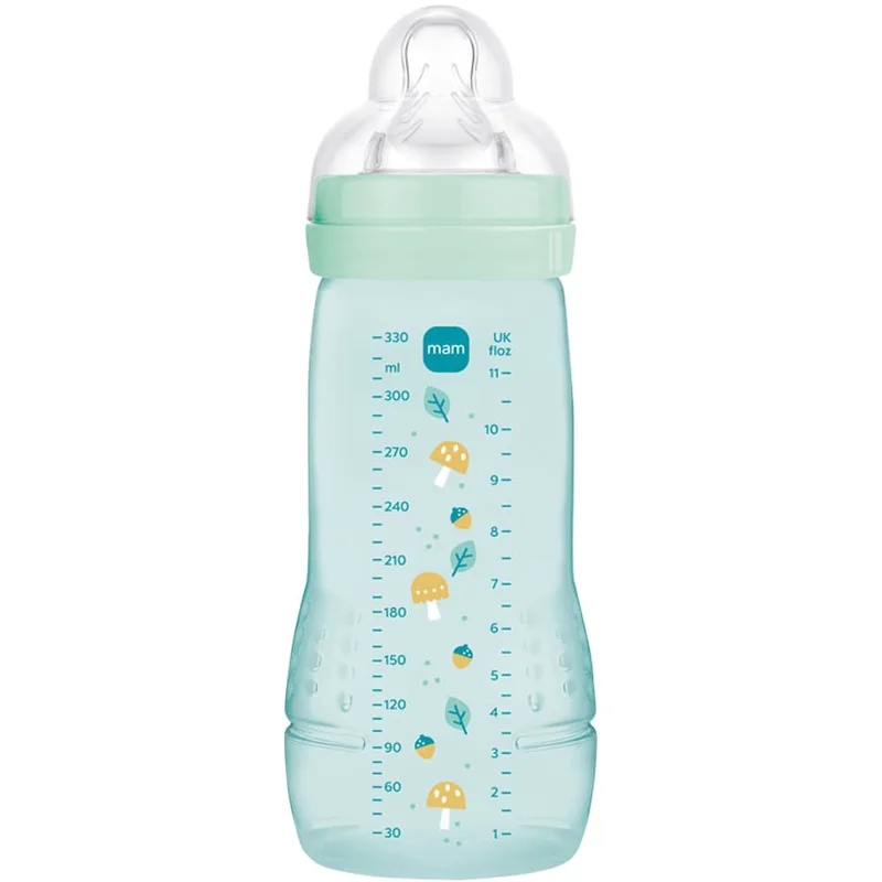 Mam Easy Active Baby Bottle 4m+, Κωδ 361SBc Μπιμπερό Πολυπροπυλενίου με Θηλή Σιλικόνης Μεγάλης Ροής 330ml - Πετρολ