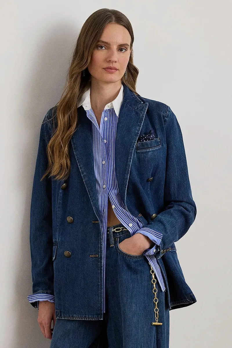 Lauren Ralph Lauren σακάκι κοστουμιού γυναικείο βαμβακερό