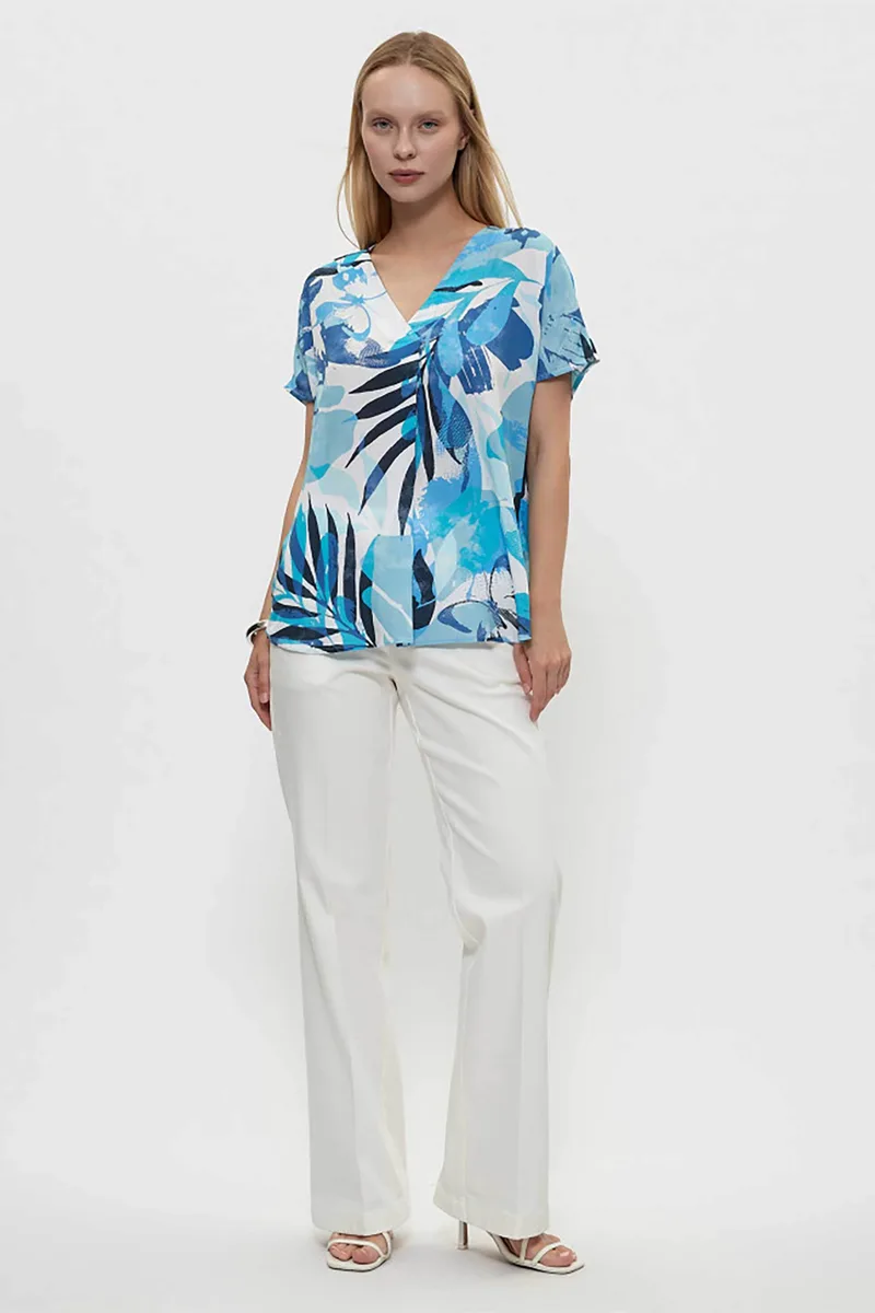Gerry Weber γυναικείο τζιν παντελόνι πεντάτσεπο Flared Wide Leg - N67095102042 Λευκό