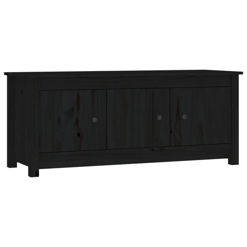 vidaXL Παπουτσοθήκη Μαύρη 110x38x45,5 εκ. από Μασίφ Ξύλο Πεύκου