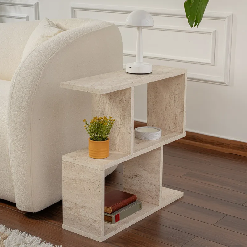 Βοηθητικό Τραπεζάκι Life - Travertine 854Kln4760 60x60x20 cm