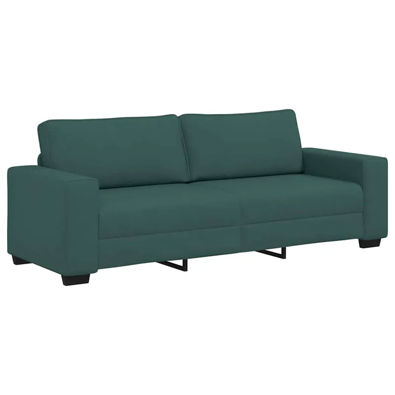 vidaXL Τριθέσιος Καναπές Σκούρο Πράσινο 220x77x82 εκ. Ύφασμα