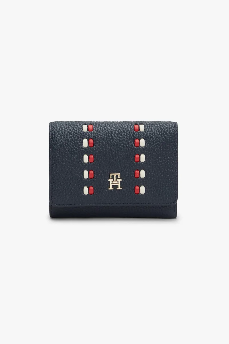 Tommy Hilfiger γυναικείο πορτοφόλι με μεταλλικό μονόγραμμα - AW0AW18246 Σκούρο Μπλε