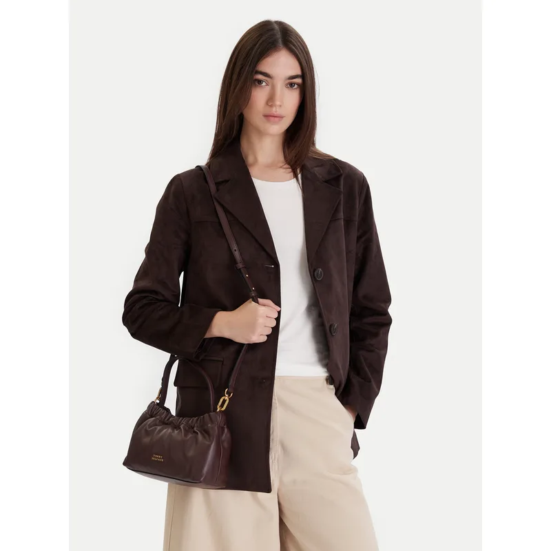 Τσάντα Tommy Hilfiger Soft Leather Mini Crossover AW0AW18306 Καφέ