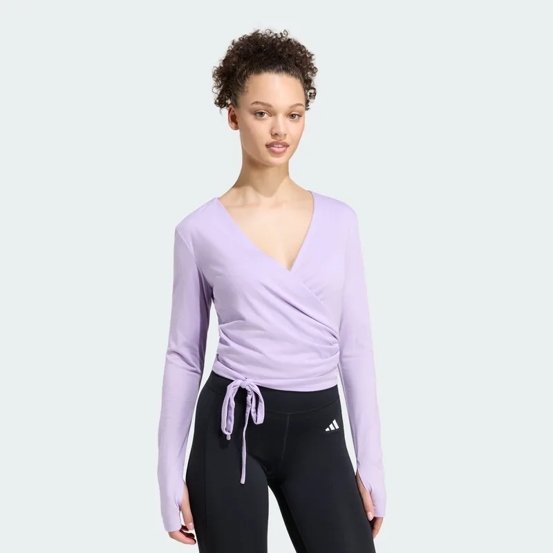 adidas W 3-Stripes Studio Soft Ballet Wrap Top (9000280890_95156)