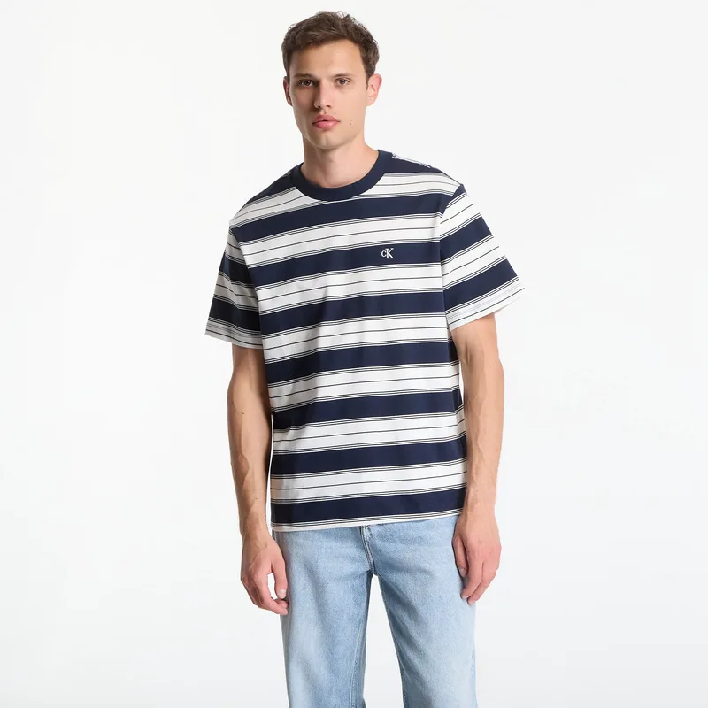 T-shirt Calvin Klein Jeans Ss Easy 20S Jersey Stripe Crewneck Tee Dark Sapphire XL