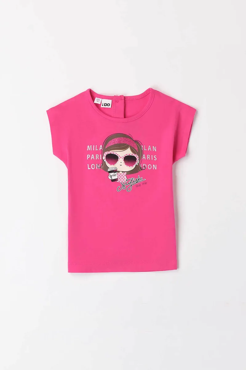 iDO παιδικό T-shirt με graphic print - 4.8739/G0 Φούξια
