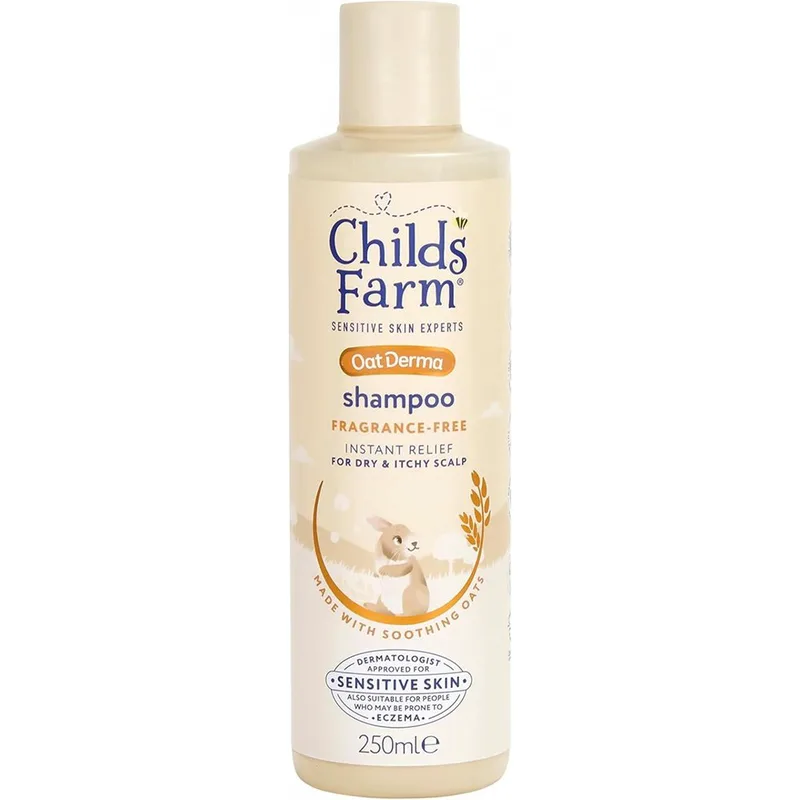 Childs Farm OatDerma Shampoo Βρεφικό Καταπραϋντικό Σαμπουάν με Εκχύλισμα Βρώμης Χωρίς Άρωμα για Ξηρό & Ευαίσθητο Τριχωτό Κατάλληλο από τη Γέννηση 250ml
