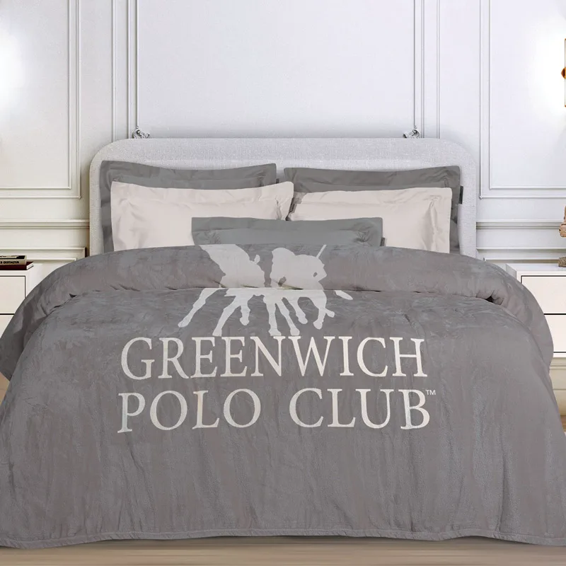 Κουβέρτα Fleece Μονή 160x240 Greenwich Polo Essential 3489 Grey 160x240
