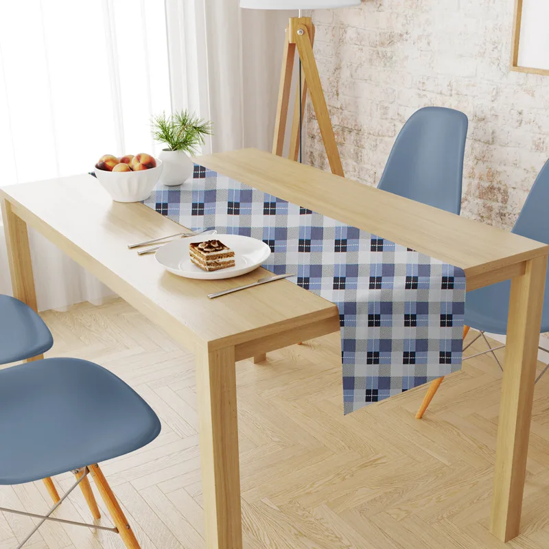 Αλέκιαστη Τραβέρσα 40x180 Dimcol Checkered 468 Blue