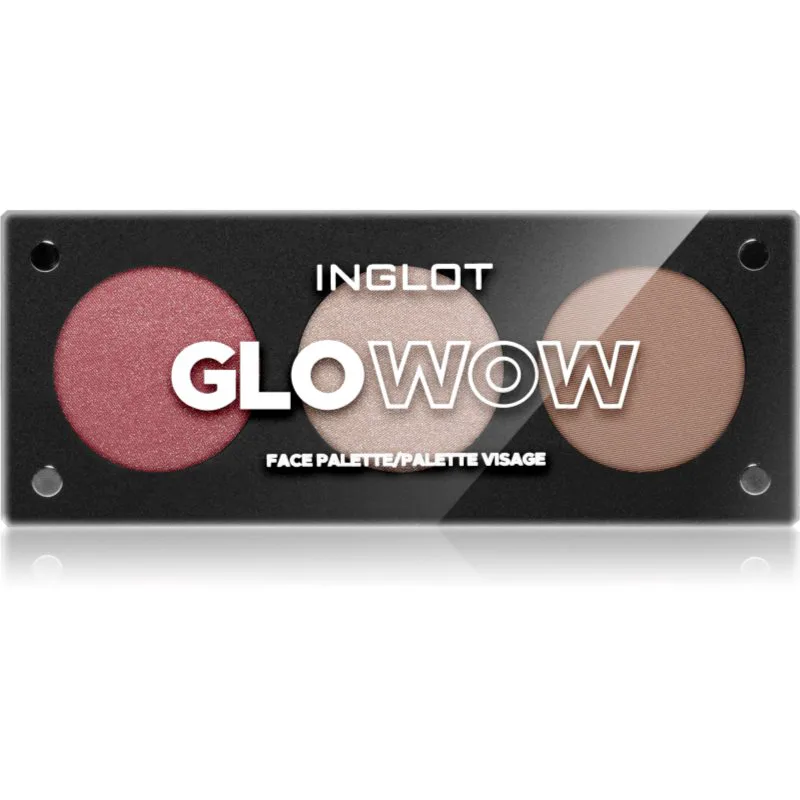 Inglot Face Palette λαμπρυντικό, μπρονζερ και ρουζ απόχρωση GLOWOW 7.2 γρ