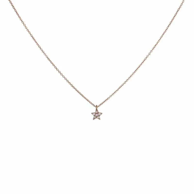 Ροζ gold κολιέ Κ14 με πετράτο αστέρι 038739 038739 Χρυσός 14 Καράτια